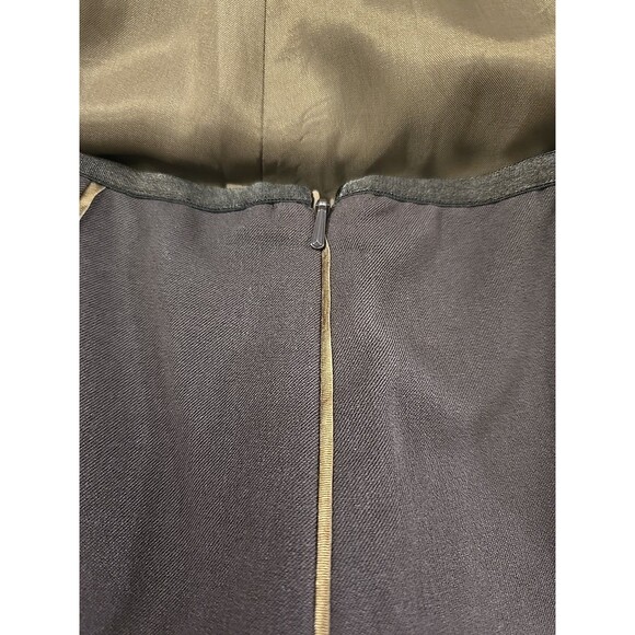 Vtg Academia Brown A Line Paneled Skirt Womens 12 Tan Trim Modest Sigrid Olsen - Picture 5 of 8